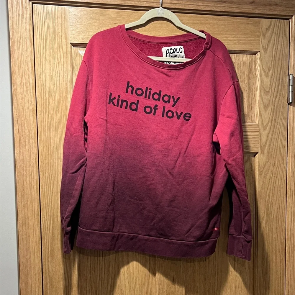 Peace Love World Red to Burgundy Ombre 